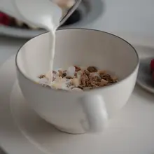 陶瓷製ティーカップ【カフェスタイル・プレート付き】