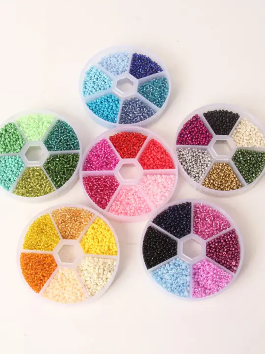 2mmカラフルビーズ【フレンチ刺繍用・実色・灌銀ビーズ・初心者向けの衣装材料】（セットアップ対応）