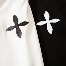 タンクトップ ユニセックス レザー刺繍 クローバー柄 ダメージ加工 オーバーサイズ ストリート 夏 「ROMECL」