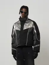 コットンジャケット レーシングスタイル 男性向け デコンストラクションと刺繍