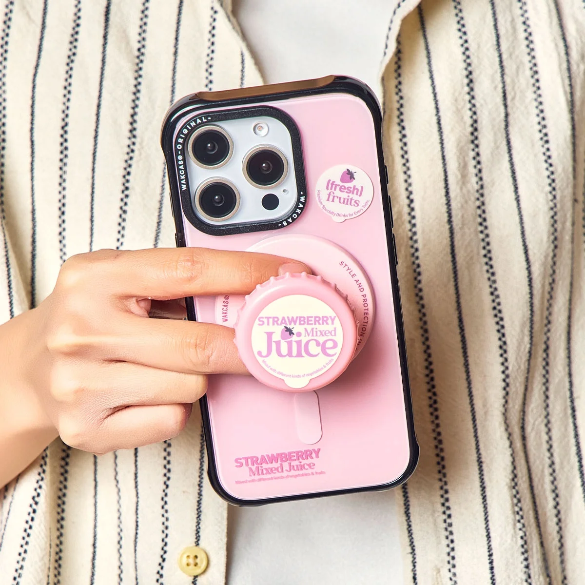 カラフルな瓶蓋デザインのマグネット式スマホスタンド：磁気固定でどこでも安定した視認性を実現