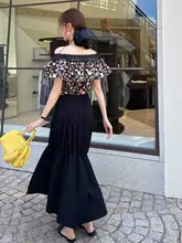 不規則なプリーツデザインのハイウエストロングスカート【フレンチスタイル・レディース・体型カバー】
