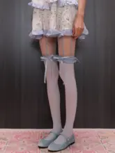バレエ風オーバーニーソックス【半透明・フリルデザイン・少女向け】（セットアップ対応）