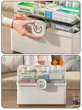 救急箱 医薬品収納ケース 大容量 多段 仕切り付き 家庭用 医療用品