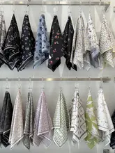 全棉薄型フラワープリントスカーフ【旅行用・おしゃれ・女性用】