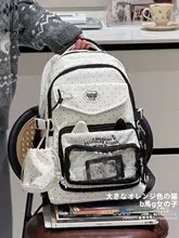 大柄の猫デザイン ドット柄リュックサック【女子学生向け・個性的なスタイル】