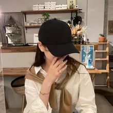 シンプルデザインのブラックキャップ【ハードトップ・男女兼用・ツバ広】