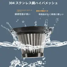 車載用 ワイヤレスハンディクリーナー用 金属HEPAフィルター【水洗い可・交換用・汎用】
