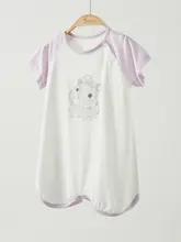 赤ちゃん用夏用モダール生地の短袖スリープドレス【涼感・女の子用・空調対応】（セットアップ対応）