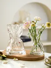 花瓶 リビング 家庭用 透明ガラス シンプル 創造的 装飾品