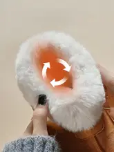 加絨の厚底雪用ブーツ【防滑・暖かい・スリップオンデザイン】