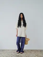 オーバーサイズポロニットシャツ【ユニセックス・シンプルデザイン・春夏用】