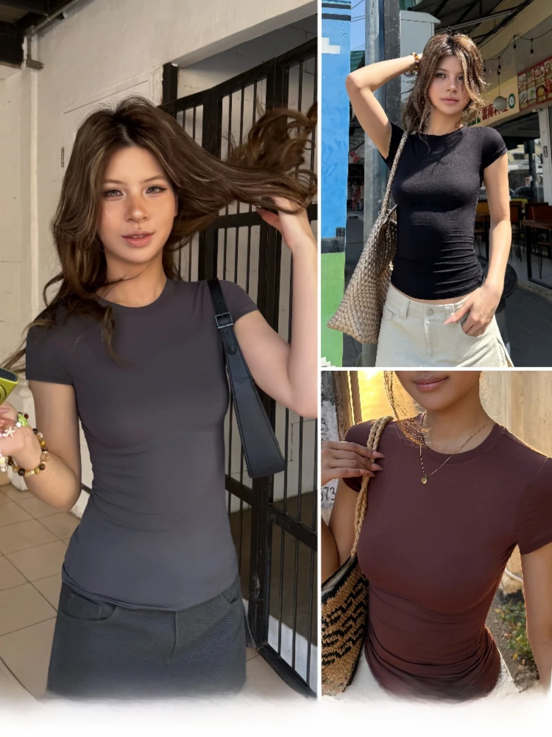 極上の柔らかさのラウンドネックフィットTシャツ【ショートスリーブ・ウエスト引き締めデザイン】 春コーデ レディース 2026