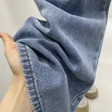女性用ワイドレッグデニムパンツ【ハイウエスト・カジュアル・ストレート】