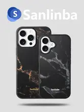 Sanlinba 金銀サフィアノレザー製マグネット式スマホケース【iPhone対応・高級感・軽量・耐衝撃】