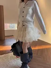 秋季デザインの重ねレイヤースカート【女性用・チュール・ふんわり・カジュアル】