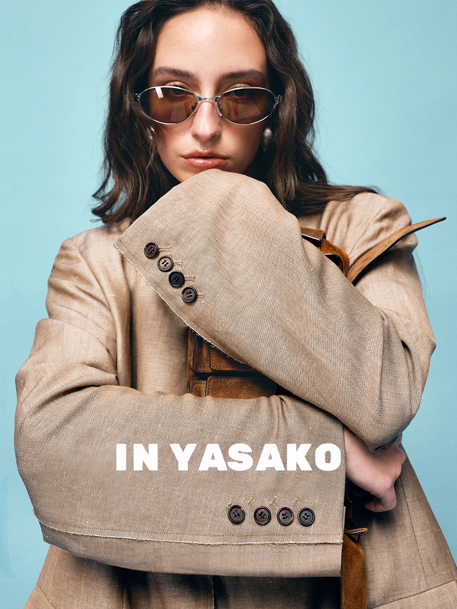 INYASAKO 無領ジャケットとスーツパンツセット：ウィメンズウェアの上品なカジュアルスタイルを実現