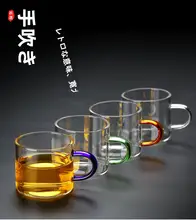 耐熱タイプのガラス製茶杯【取っ手付き・厚手・透明】