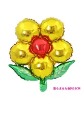 アルミ製の緑色の葉っぱ五弁の花風船【幼稚園・学校・店舗装飾用】