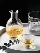日式ハンマードグラス清酒ポット【梅酒用・果酒用・レトロデザイン・酒杯】（セットアップ対応）