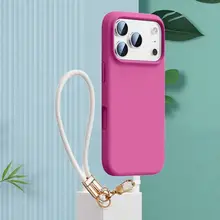 iPhone 17 Pro Max用ケース【フルカバー・防落・液体シリコン・ストラップ付き】