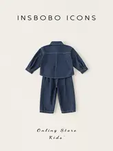 デニム セットアップ キッズ ボーイズ ガールズ 長袖 おしゃれ 秋 「INSbobo」