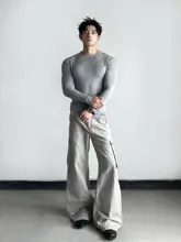 高弾力モーダル素材のスポーツ長袖シャツ【フィットデザイン・男性用】