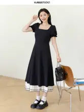 大人かわいいデザインの大きいサイズワンピース【大方襟・ウエスト調整可能・体型カバー】