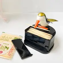 可愛い小鳥型の歯間ブラシケース【押すだけで自動で出てくる・家庭用】