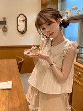 夏用 軽やかカキ色短袖トップスとスカート【二点セットアップ対応】