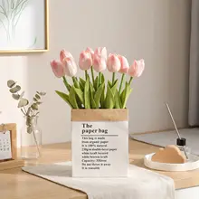 フェイクフラワー チューリップ デコレーション オブジェ リビングルーム テーブル 花束 高級 高品質 偽花
