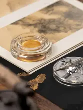 火鍋用 硯台【琉璃・書道用・蓋付き・便携】