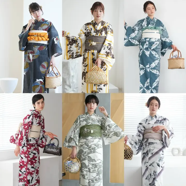 伝統的なデザインの浴衣【高級コットン・花火大会用・多色展開】