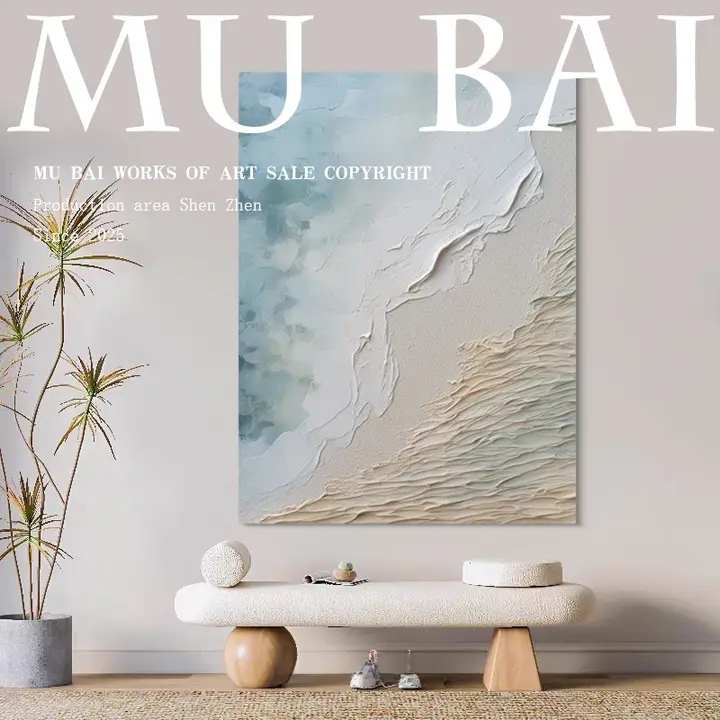 壁掛け絵画 手描き 侘び寂び デザイナーズ リビング ソファ背面 アート インテリア 「MB.ART」