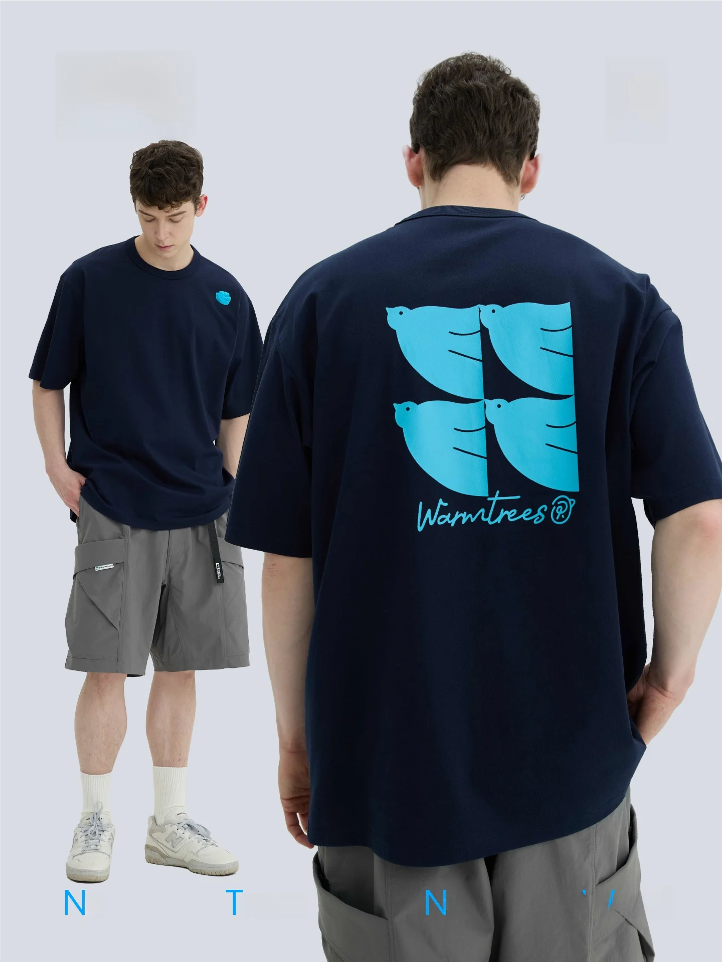 背面デザインが特徴の半円形鳩プリント半袖Tシャツ：自由の鳩シリーズの実用性とデザインの分析
