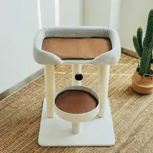 大型キャットタワー【床置き・猫ハウス・登り棒付き】