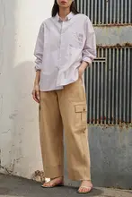 Herz カーキ色 ワイドパンツ【春夏用・フィット・UVカット】