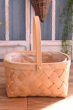 壁掛けタイプのラタン製観葉植物バスケット【フェイクプラント・インテリア装飾用】