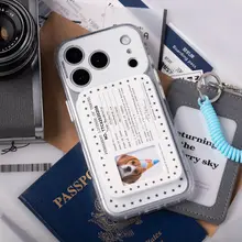 マグネット式 スマホスタンド ミニミラー付き カード収納 旅行用 ユニーク 遊び心
