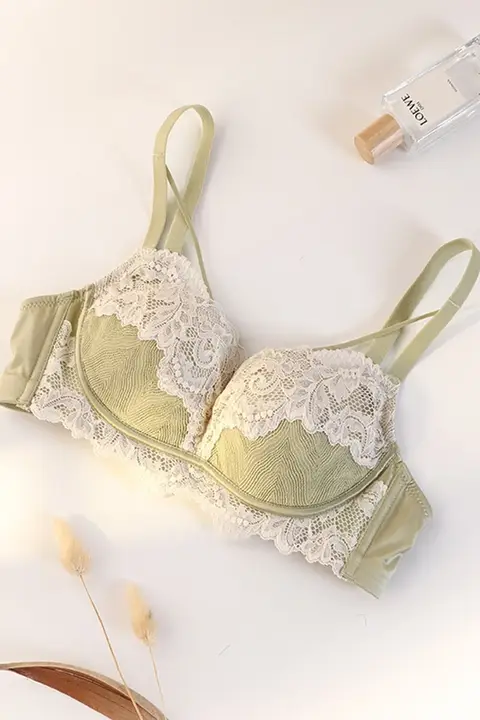 レースブラジャー【ノンワイヤー・小胸用・ボリュームアップ・フランス風デザイン】