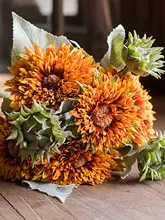 かわいらしいくまのひまわりブーケ【造花・インテリア装飾用】
