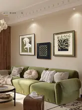 アメリカンビンテージ風のリビングルーム用装飾画【食卓・ソファ�背景壁画】