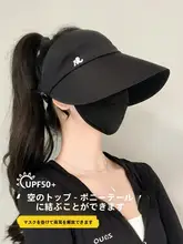 夏用空頂のフラットビルフィッシャーハット【高いポニーテール対応・日焼け防止】