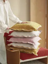 可愛いデザインの花柄クッション【粉色・洗濯可能・インテリア用】
