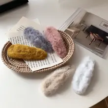 秋冬用 柔らかいフェイクファー ヘアクリップ【ふわふわなデザイン・可愛い・前髪用】