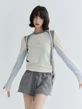 デザイン切替の長袖Tシャツ【夏用・速乾・スリムフィット】