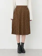 チェック柄のウエストゴムミニ丈プリーツスカート【学院風・小柄対応】