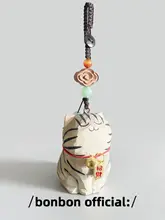 手作り彫刻のヒョウ柄猫キーホルダー【ウッド・プレゼントに最適】