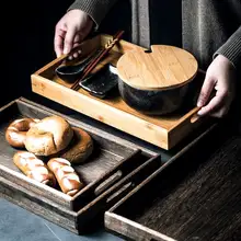 トレイ 木製 長方形 天然木 パンプレート 和食器 コーヒーカップ ティーカップ 収納 カフェ