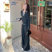 女性用カジュアルスタイルのトップスとワイドパンツのセットアップ対応【感・半袖】